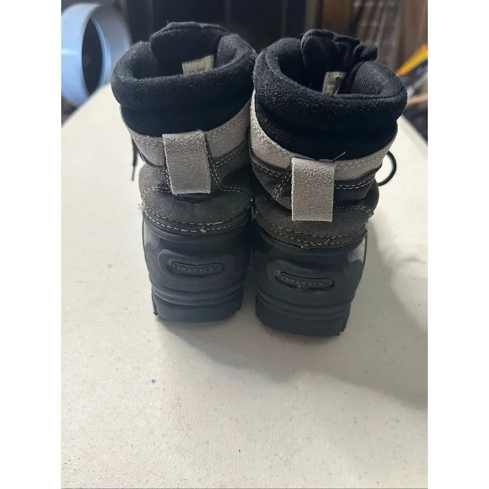 Tamarack Kid's Black Gray Ankle Thermalite DG-001 Duck Snow Boots Size 2